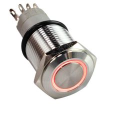 Push Button Switch, Red LED Indicator 12v5A 5-Pin