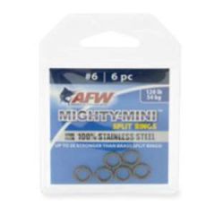 AFW Mighty-Mini Split Rings Size 6, 120lb Test 6 per Pack