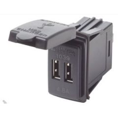 Black 12/24v DC Dual USB Charger, Contura Switch Mount