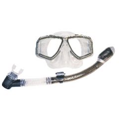 Mask & Snorkel Panoramic Combo w/Clear Silicone & Purge Valve Blue