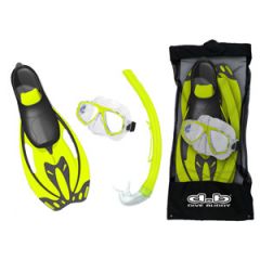 ABC Mask, Snorkel & Fins Combo Junior w/Gear Bag Yellow LRG/XLRG