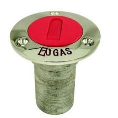 Gas/Petrol Deck Fill w/Red Nylon Cap 316 Stainless Steel 1.5"