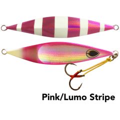 Black Magic Flipper Jig 80 Grams, 145mm Pink/Lumo-Stripe