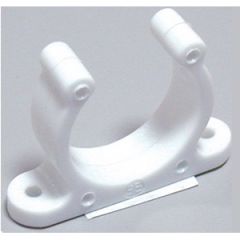 Plastic Support Clip Screwed - White 25MM