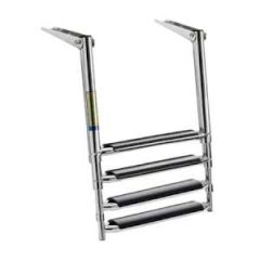 Telescopic Ladder 4 Steps w/Extra Wide Tread