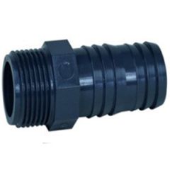 Connector, Pipe to Hose Black Plastic 3/8" to 18mm